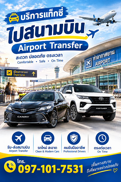 แท็กซี่สุพรรณบุรีไปสนามบิน | Suphan Buri Airport Transfer